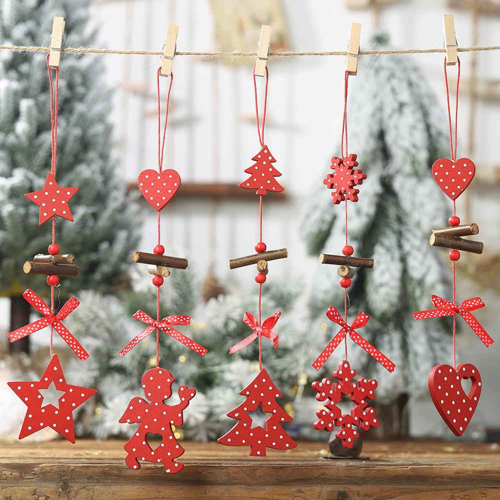 Weihnachten Baum Kreative Polka Dot Holz Anhänger - Miseru