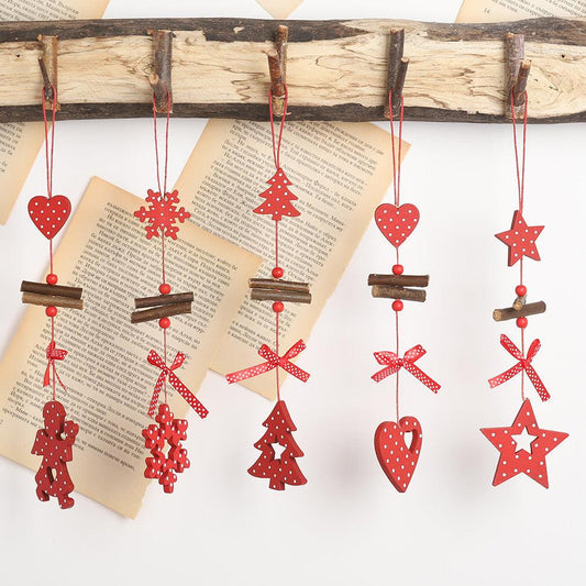 Weihnachten Baum Kreative Polka Dot Holz Anhänger - Miseru