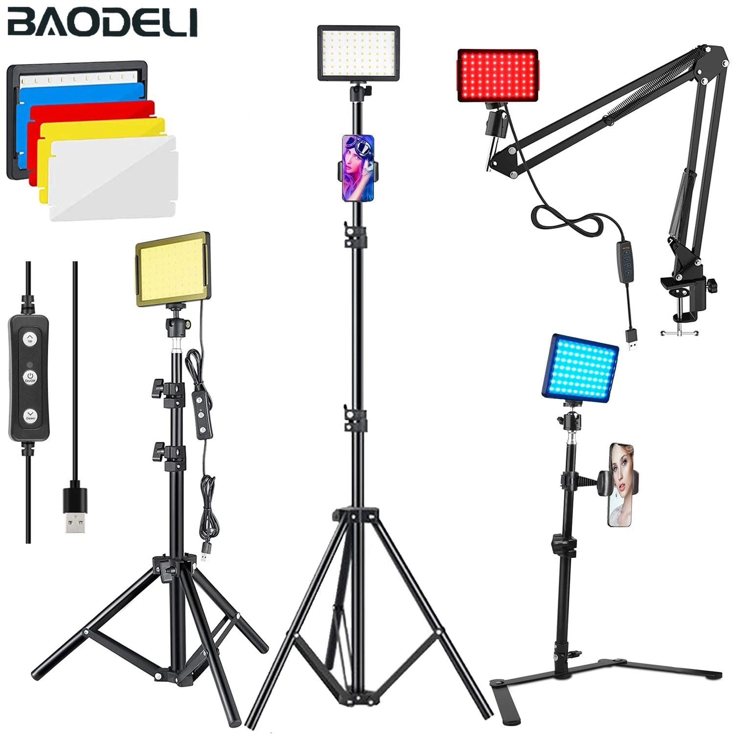 6 "LED Video Licht Panel 5600k Fotografie Beleuchtung Foto Studio Lampe Kit Für Schießen Live-Streaming Youbube Mit stativ RGB Filter - Miseru