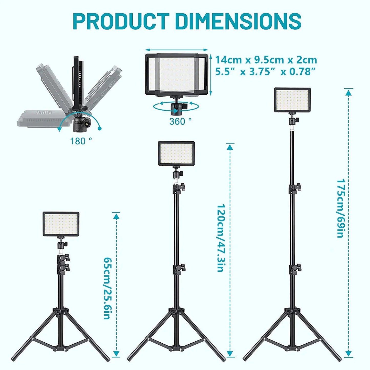 6 "LED Video Licht Panel 5600k Fotografie Beleuchtung Foto Studio Lampe Kit Für Schießen Live-Streaming Youbube Mit stativ RGB Filter - Miseru