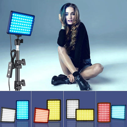 6 "LED Video Licht Panel 5600k Fotografie Beleuchtung Foto Studio Lampe Kit Für Schießen Live-Streaming Youbube Mit stativ RGB Filter - Miseru