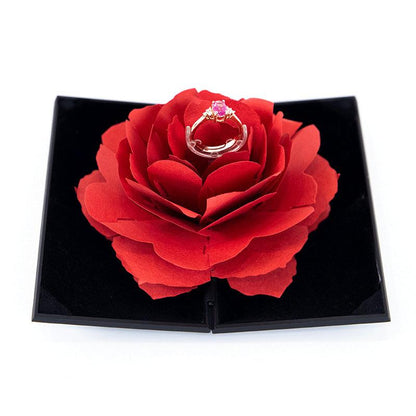 Herz-shaped Rose Blume Rotierenden Ring Box - Miseru