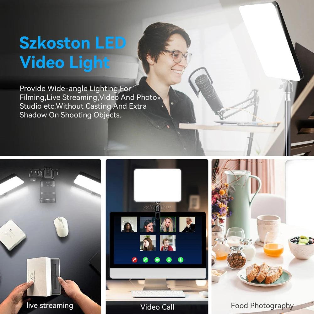 8/12 Zoll LED Fotografie Video Licht Panel Beleuchtung Foto Studio Lampe Kit Für Schießen Live-Streaming Youbube Mit Stativ - Miseru