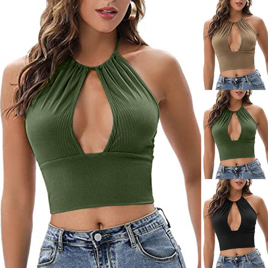 Kamisole Halter Weste Frauen Sommer Sexy Hohl Tops - Miseru