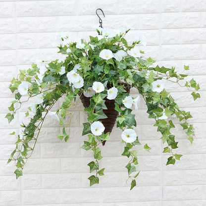 Hängende Kunstseide Morning Glory Imitation Flower Vine Wedding Garden Decor Fake Plant Vibrant Color Flower Wall Decor - Miseru