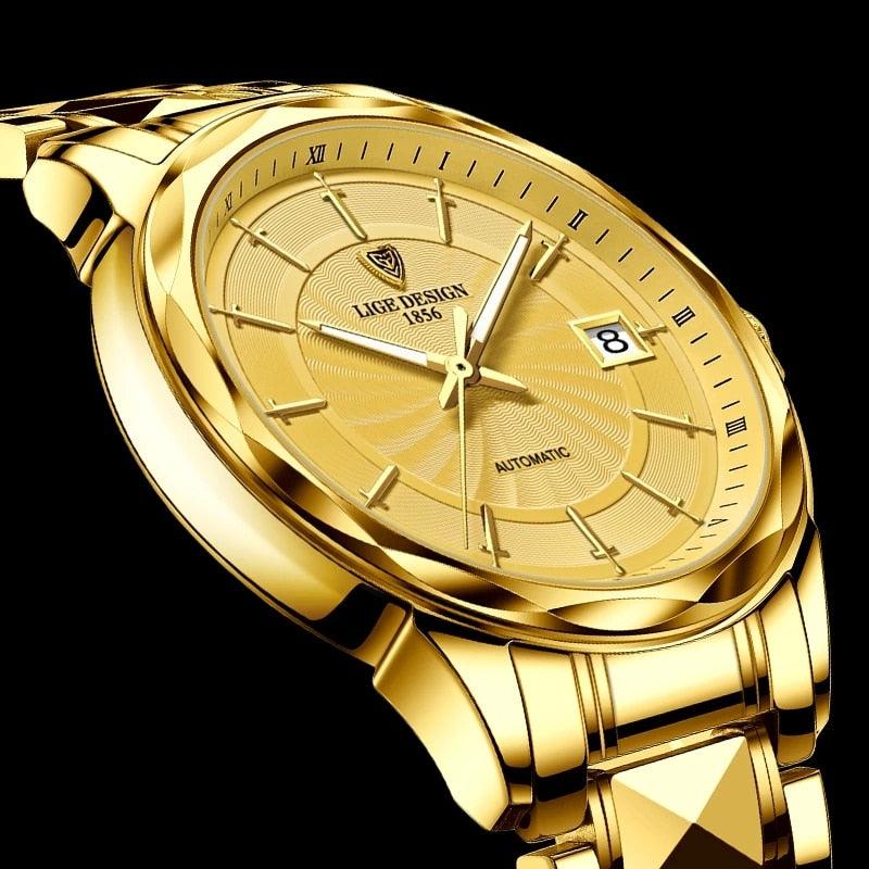 LIGE |Mens Automatische Mechanische Uhren Luxus Marke Business Wolfram Stahl Wasserdichte Armbanduhr Männer Mode Uhr reloj hombre - Miseru