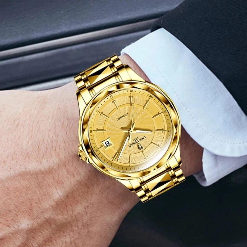 LIGE |Mens Automatische Mechanische Uhren Luxus Marke Business Wolfram Stahl Wasserdichte Armbanduhr Männer Mode Uhr reloj hombre - Miseru