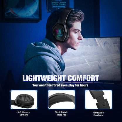 ONIKUMA X4 Gaming Headset kabelgebundene Stereo-Bass-Kopfhörer mit Mikrofon LED-Kopfhörer für PC Laptop Tablet PS4 Casque - Miseru