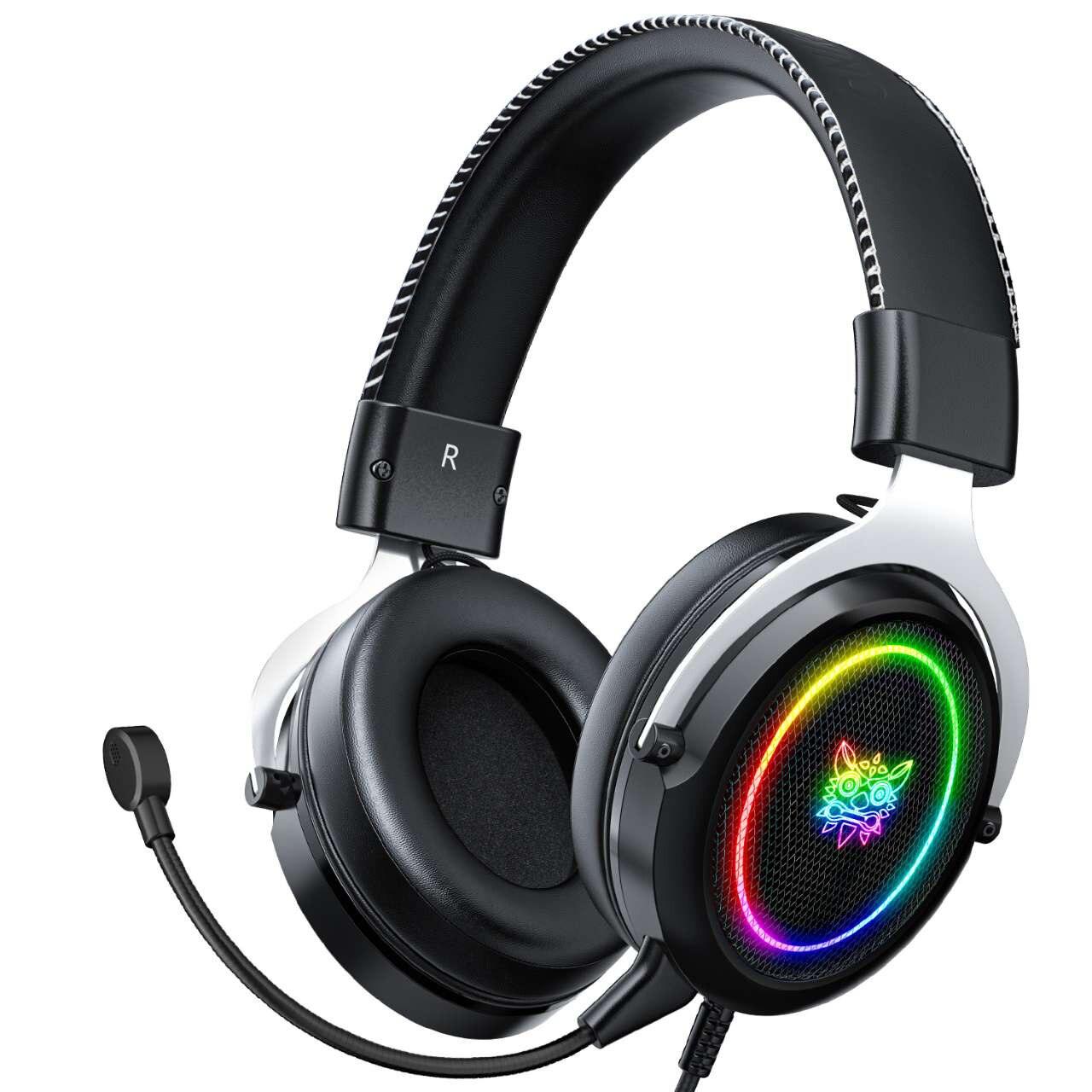 ONIKUMA X4 Gaming Headset kabelgebundene Stereo-Bass-Kopfhörer mit Mikrofon LED-Kopfhörer für PC Laptop Tablet PS4 Casque - Miseru