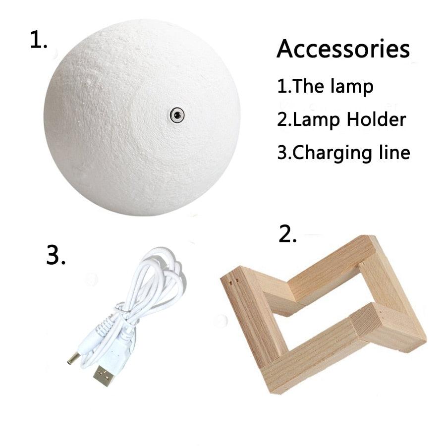 3D-Druck wiederaufladbare Mondlampe LED-Nachtlicht - Miseru