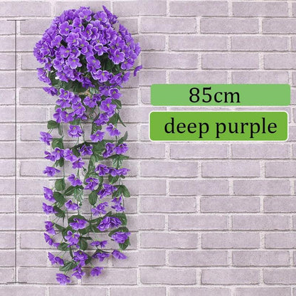 Hängende Kunstseide Morning Glory Imitation Flower Vine Wedding Garden Decor Fake Plant Vibrant Color Flower Wall Decor - Miseru