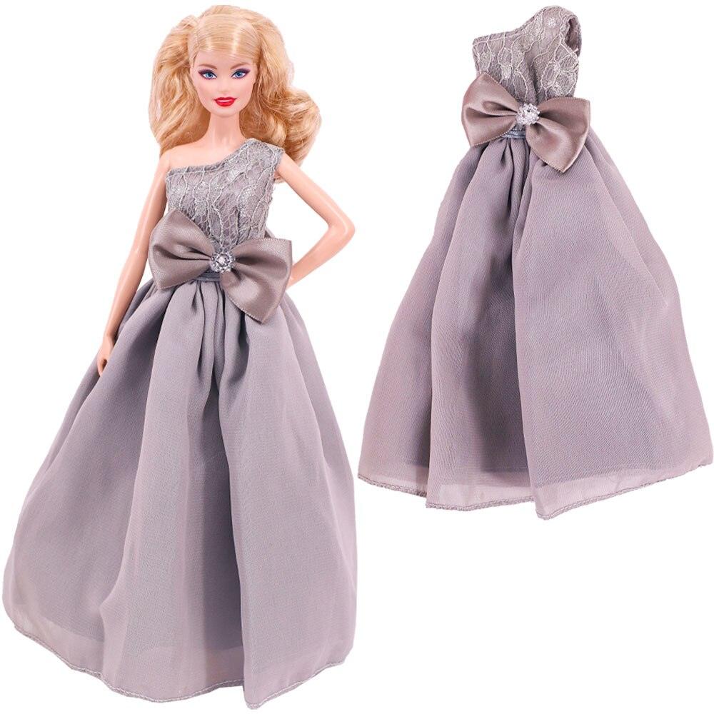 Fünfteiliger Anzug (1 Kleidungsstück + 4 Schmuckaccessoires) Elegantes blaues Abendkleid, geeignet für 30 cm große Barbies-Puppe - Miseru