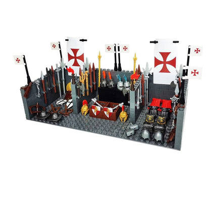 LEGO | Mittelalter Militär Ritter Waffen Haus Baustein Spielzeug Jungen Arsenal Klassischer Ziegel Mittelalterliches Waffendepot Geburtstagsgeschenk - Miseru