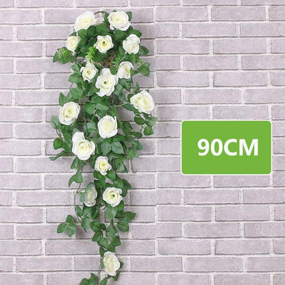 Hängende Kunstseide Morning Glory Imitation Flower Vine Wedding Garden Decor Fake Plant Vibrant Color Flower Wall Decor - Miseru