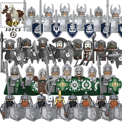 LEGO | Passendes Set mittelalterliche Ritter, Militär, Elfe, Soldat, Kriegspferd, Dickhornhirsch, Block, Spielzeug für Kinder - Miseru