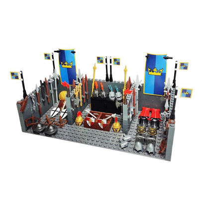 LEGO | Mittelalter Militär Ritter Waffen Haus Baustein Spielzeug Jungen Arsenal Klassischer Ziegel Mittelalterliches Waffendepot Geburtstagsgeschenk - Miseru