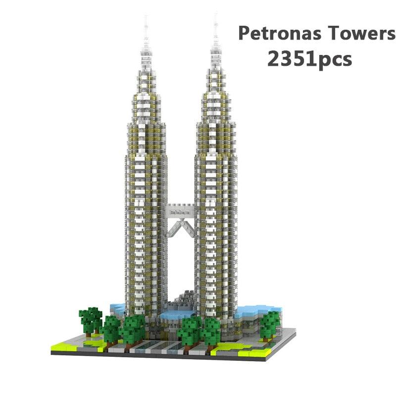 LEGO | Stadtarchitektur Freiheitsstatue Big Ben Eiffelturm Mikro-Bausteinpaar Moskau London Kathedrale Diamant-Konstruktionsspielzeug - Miseru