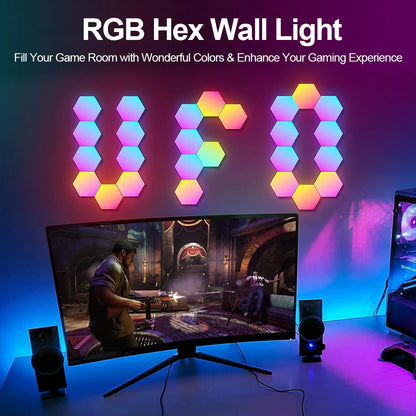 20/12/8/3 Pack Sechseckige Lichter Wand RGB Panel Smart APP