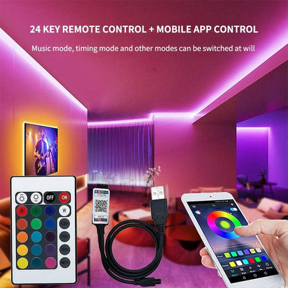 LED Lichtleisten Set RGB Bunt USB Bluetooth App - Miseru