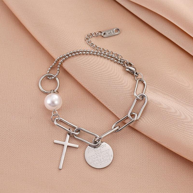 Armband Kreuze & Sterne Gold Geschenke für Frauen - Miseru