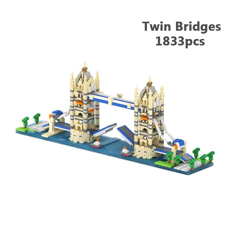 LEGO | Stadtarchitektur Freiheitsstatue Big Ben Eiffelturm Mikro-Bausteinpaar Moskau London Kathedrale Diamant-Konstruktionsspielzeug - Miseru