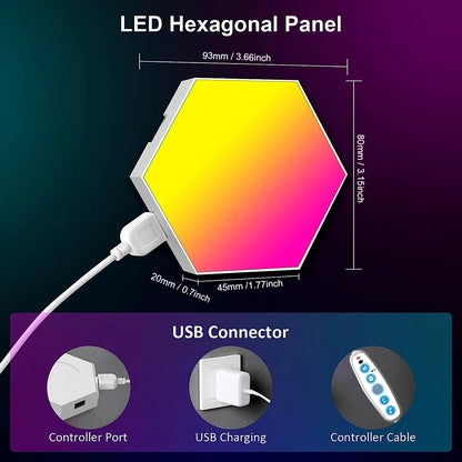 20/12/8/3 Pack Sechseckige Lichter Wand RGB Panel Smart APP