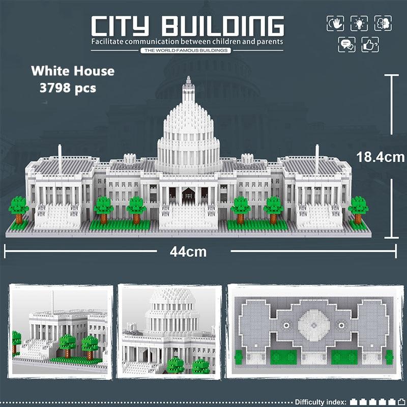 LEGO | Stadtarchitektur Freiheitsstatue Big Ben Eiffelturm Mikro-Bausteinpaar Moskau London Kathedrale Diamant-Konstruktionsspielzeug - Miseru