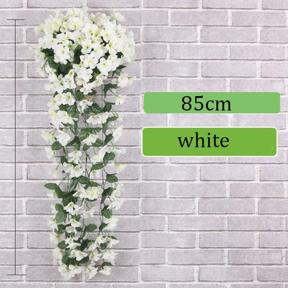 Hängende Kunstseide Morning Glory Imitation Flower Vine Wedding Garden Decor Fake Plant Vibrant Color Flower Wall Decor - Miseru