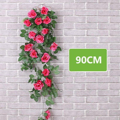 Hängende Kunstseide Morning Glory Imitation Flower Vine Wedding Garden Decor Fake Plant Vibrant Color Flower Wall Decor - Miseru