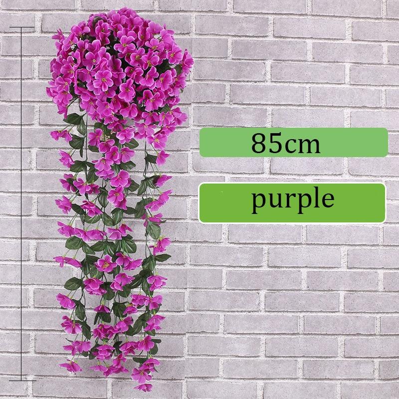 Hängende Kunstseide Morning Glory Imitation Flower Vine Wedding Garden Decor Fake Plant Vibrant Color Flower Wall Decor - Miseru