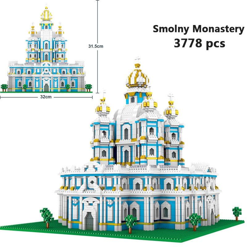 LEGO | Stadtarchitektur Freiheitsstatue Big Ben Eiffelturm Mikro-Bausteinpaar Moskau London Kathedrale Diamant-Konstruktionsspielzeug - Miseru