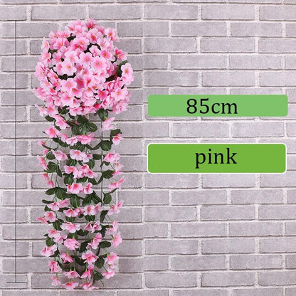 Hängende Kunstseide Morning Glory Imitation Flower Vine Wedding Garden Decor Fake Plant Vibrant Color Flower Wall Decor - Miseru