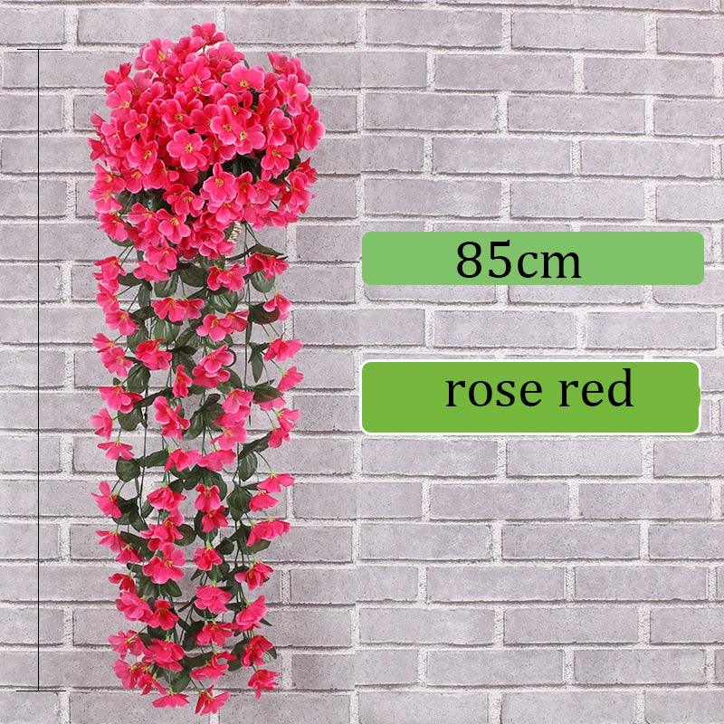 Hängende Kunstseide Morning Glory Imitation Flower Vine Wedding Garden Decor Fake Plant Vibrant Color Flower Wall Decor - Miseru