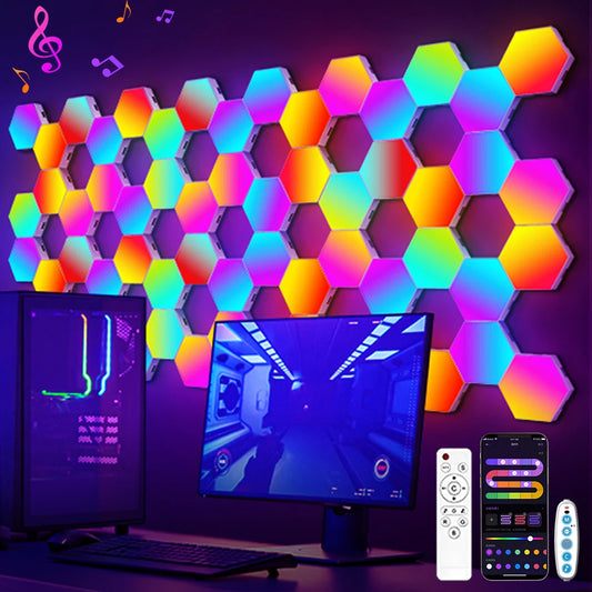 20/12/8/3 Pack Sechseckige Lichter Wand RGB Panel Smart APP