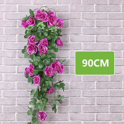 Hängende Kunstseide Morning Glory Imitation Flower Vine Wedding Garden Decor Fake Plant Vibrant Color Flower Wall Decor - Miseru