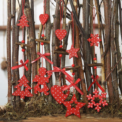 Weihnachten Baum Kreative Polka Dot Holz Anhänger - Miseru