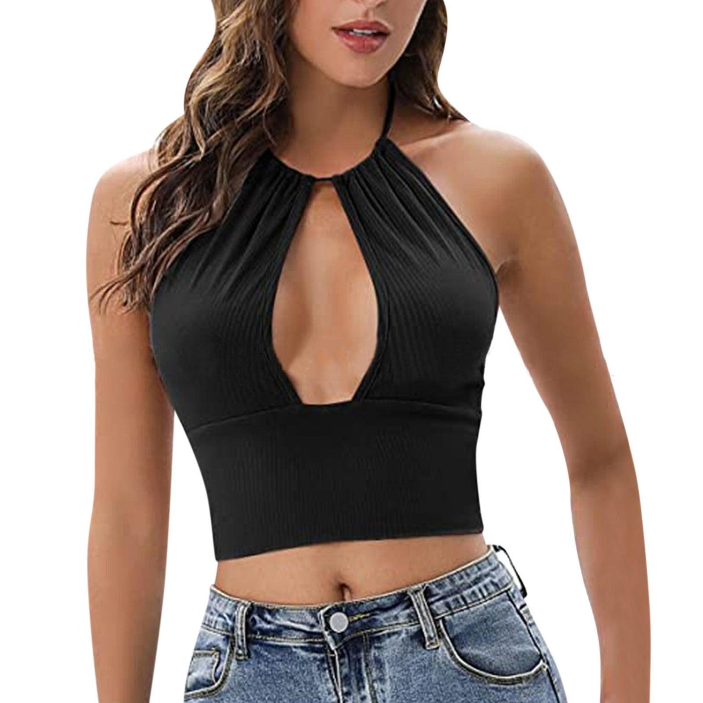 Kamisole Halter Weste Frauen Sommer Sexy Hohl Tops - Miseru