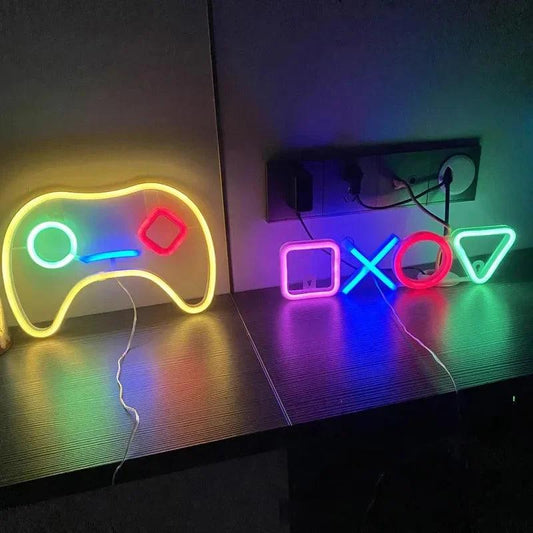 Neonlicht in Spielsymbolform, LED-Neonlampe, USB-betriebenes Neonschild für Schlafzimmer, Kinder, Bar, KTV, Gaming-Zone, Party, Wand, Urlaubsdekoration - Miseru