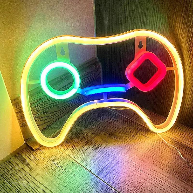 Neonlicht in Spielsymbolform, LED-Neonlampe, USB-betriebenes Neonschild für Schlafzimmer, Kinder, Bar, KTV, Gaming-Zone, Party, Wand, Urlaubsdekoration - Miseru