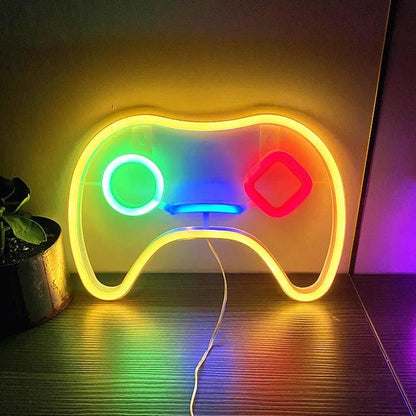 Neonlicht in Spielsymbolform, LED-Neonlampe, USB-betriebenes Neonschild für Schlafzimmer, Kinder, Bar, KTV, Gaming-Zone, Party, Wand, Urlaubsdekoration - Miseru