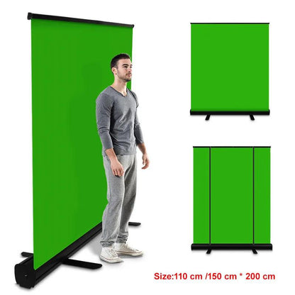 PYNSSEU 150 cm * 200 cm Hintergrund, zusammenklappbarer Green-Screen-Chromakey-Hintergrund, Klimmständer für YouTube-Videospiele, virtuelles Studio - Miseru