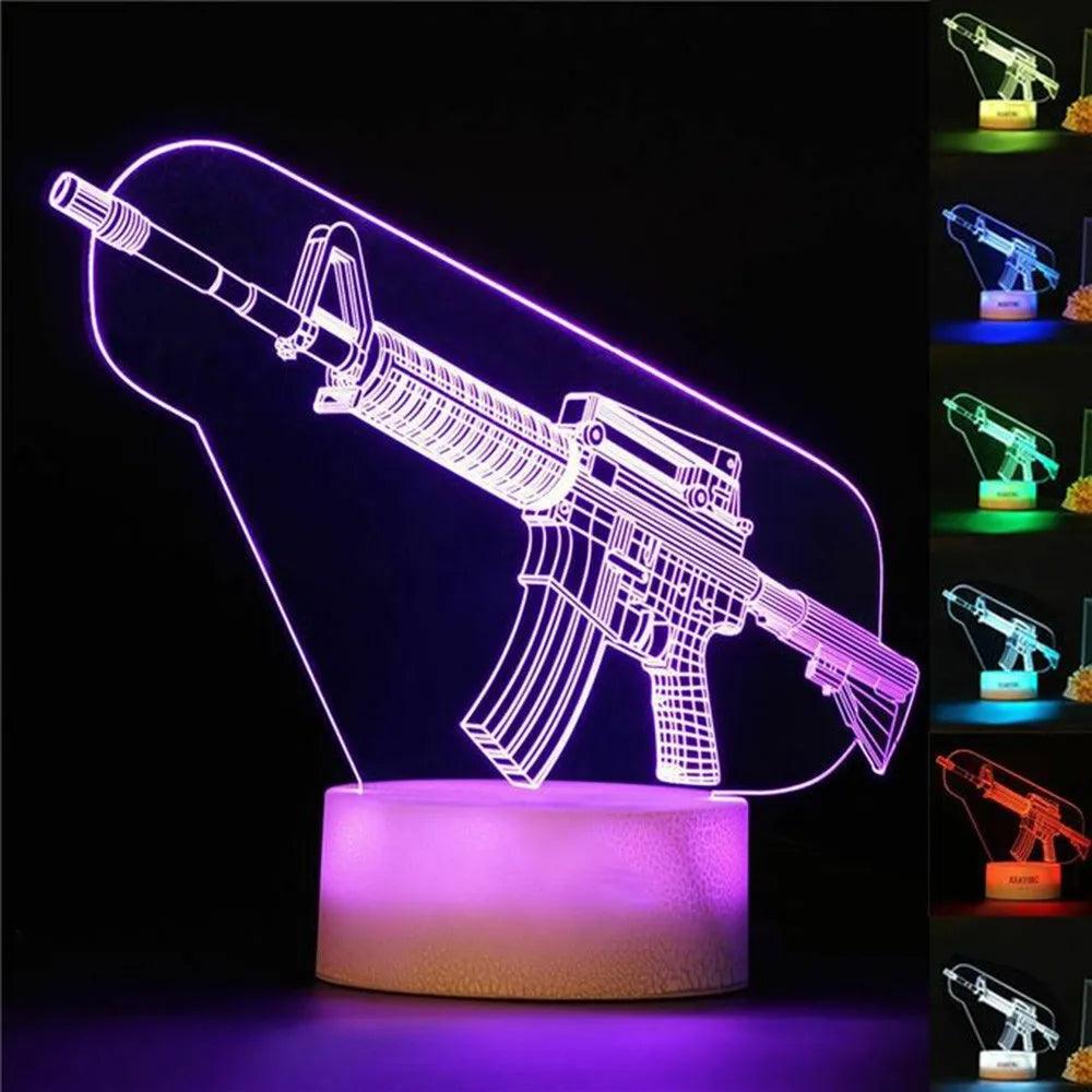 Spiel Gewehr 3d Led Nachtlicht Gaming Desktop Raum Dekoration Spiel Atmosphäre Licht Tisch Lampe Geburtstag Weihnachten Geschenke für Jungen - Miseru