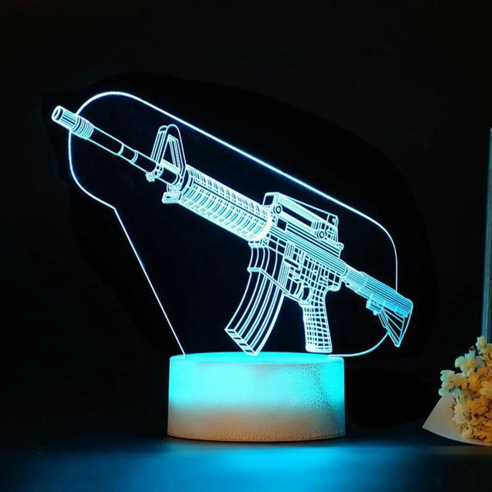 Spiel Gewehr 3d Led Nachtlicht Gaming Desktop Raum Dekoration Spiel Atmosphäre Licht Tisch Lampe Geburtstag Weihnachten Geschenke für Jungen - Miseru